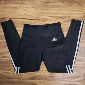 Adidas Black 7/8" 3 Stripes Training Aeroready Leggings Size Small